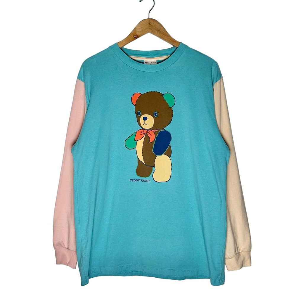 Teddy Fresh | Women | Pastel Long Sleeve Teddy Bear Graphic Tee | Size XL